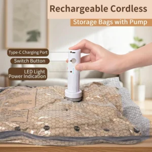 Vacuum Bags with Rechargeable air Pump
