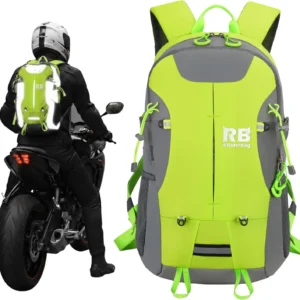 Reflective Motorcycle Backpack with Helmet Holder