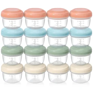 16 Pack 4 oz Reusable Plastic Jars with Lids